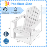 Set of 2 Kids Adirondack Chairs All-weather Outdoor Chairs for Children with Tilted High Backrest