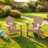 Set of 2 Kids Adirondack Chairs All-weather Outdoor Chairs for Children with Tilted High Backrest