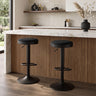Set of 2 Kitchen Bar Stools with Height Adjustment Padded Seat and D-Shaped Footrest