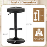 Set of 2 Kitchen Bar Stools with Height Adjustment Padded Seat and D-Shaped Footrest