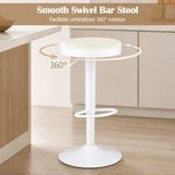 Set of 2 Kitchen Bar Stools with Height Adjustment Padded Seat and D-Shaped Footrest