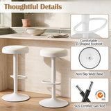 Set of 2 Kitchen Bar Stools with Height Adjustment Padded Seat and D-Shaped Footrest