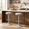 Set of 2 Kitchen Bar Stools with Height Adjustment Padded Seat and D-Shaped Footrest