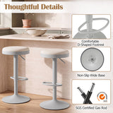 Set of 2 Kitchen Bar Stools with Height Adjustment Padded Seat and D-Shaped Footrest