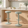 Set of 2 Kitchen Bar Stools with Height Adjustment Padded Seat and D-Shaped Footrest
