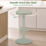 Set of 2 Kitchen Bar Stools with Height Adjustment Padded Seat and D-Shaped Footrest