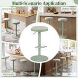 Set of 2 Kitchen Bar Stools with Height Adjustment Padded Seat and D-Shaped Footrest
