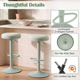 Set of 2 Kitchen Bar Stools with Height Adjustment Padded Seat and D-Shaped Footrest