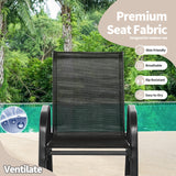 Set of 2 Heavy-Duty Metal Patio Rocking Chair with Breathable Seat Fabric