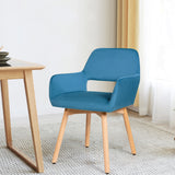 Set of 2 Modern Accent Armchairs-Blue