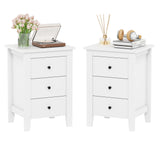 Set of 2 Nightstand End Beside Table Drawers