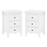 Set of 2 Nightstand End Beside Table Drawers