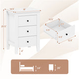 Set of 2 Nightstand End Beside Table Drawers