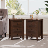 Set of 2 Nightstand End Beside Table Drawers