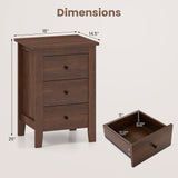 Set of 2 Nightstand End Beside Table Drawers