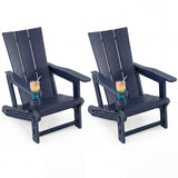 Set of 2ï»¿ Outdoor Adirondack Chairs with Cup Holder