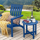 Set of 2 18 Inch Round Weather-Resistant Adirondack Side Tables