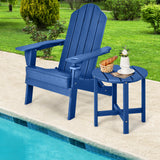Set of 2 18 Inch Round Weather-Resistant Adirondack Side Tables