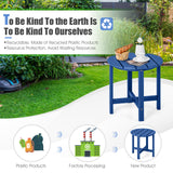Set of 2 18 Inch Round Weather-Resistant Adirondack Side Tables