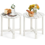 Set of 2 18 Inch Round Weather-Resistant Adirondack Side Tables