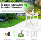 Set of 2 18 Inch Round Weather-Resistant Adirondack Side Tables