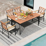 Set of 2 Patio Dining Chairs with Removable Padded Cushions