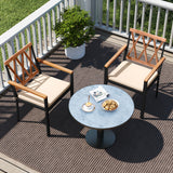 Set of 2 Patio Dining Chairs with Removable Padded Cushions