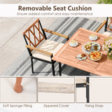 Set of 2 Patio Dining Chairs with Removable Padded Cushions
