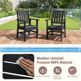 Set of 2 Patio Dining Chairs with Wide Armrests