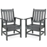 Set of 2 Patio Dining Chairs with Wide Armrests