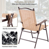 Set of 2 Patio Folding Sling Back Camping Deck Chairs