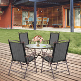 Set of 2 Patio Folding Sling Back Camping Deck Chairs
