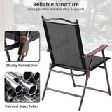 Set of 2 Patio Folding Sling Back Camping Deck Chairs