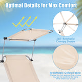 Set of 2 Portable Reclining Chair with 5 Adjustable Positions