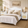 Set of 2 Rattan Nightstand with Drawer and Storage Cabinet for Bedroom Dorm
