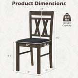 Set of 2 Modern Linen Style Upholstered Kitchen Chairs-Gray