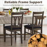 Set of 2 Modern Linen Style Upholstered Kitchen Chairs-Gray