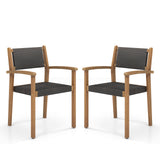 Set of 2 Stackable Outdoor Wicker Dining Chair