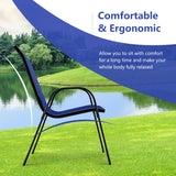 Set of 2 Stackable Patio Dining Chairs Set with Armrest