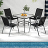 Set of 2 Stackable Patio Dining Chairs Set with Armrest