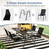 Set of 2 Stackable Patio Dining Chairs Set with Armrest