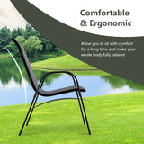 Set of 2 Stackable Patio Dining Chairs Set with Armrest