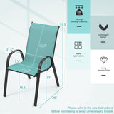 Set of 2 Stackable Patio Dining Chairs Set with Armrest