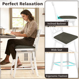Set of 2 Swivel Bar Stools Counter Height Barstools with Backrest Upholstered Seat Cushion-24/Cushion-29 inches/Inches