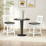Set of 2 Swivel Bar Stools Counter Height Barstools with Backrest Upholstered Seat Cushion-24/Cushion-29 inches/Inches