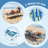 Set of 2 Tanning Chairs with Face Arm Holes Portable with 4-Level Backrest