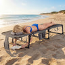 Set of 2 Tanning Chair Portable Chaise Lounge Chair with 4-Position Adjustable Backrest