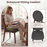 Set of 2 Upholstered Linen Fabric Kitchen Side Chairs with Padded Seat