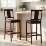 Set of 2 Upholstered Barstool 29.5 Inch Bar Height with Solid Rubber Wood Frame