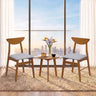 Set of 2 Upholstered Dining Chairs with Curved Backrest and Rubber Wood Frame